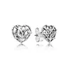 Stud Pandora Elevated Heart Earring Anudado Fan Captured Hearts Style Pendientes 925 Sterling Sier Brincos Jewelry Drop Delivery Dhxbz