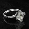 Cluster Rings Real 925 Sterling Silver Lab Moissanite Diamond Gemstone Wedding Engagement Ring Fina smycken gåvor för kvinnor grossist
