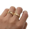 Anéis de casamento Heart Connetor Gold Micro Pave Clear Clear Cúbica Banda de Engajamento da Banda de Engajamento Ring Ring Fashion Gift Jewelry Tamanho 6 7 8