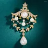 Броши Zlxgirl White Pearl Crown Shape Sward Wedding Женские ювелирные украшения высокие шарфы циркона мать хиджаб