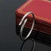 Classic Designer Nail Fashion Unisex Cuff Bracelet Couple Bangle Gold Jewelry Valentine's Day Gift