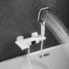 Badrum duschuppsättningar badrum duschuppsättning badkar dusch kit vitt bad kran vattenfall dolda skärmdusch set inbäddad digital dusch G230525