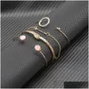 Charm Armband Diamonds Round Knot Bangle For Women Cupids Arrow Chains Girl Luxury Designer Armband Set Gold Sier Trendy Jewelry DHFWG