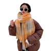 スカーフ2023ウール無精ひげ秋の冬のスカーフ女性ショールズロングクラシックもっと暖かい女性