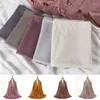 Bufandas de gasa de verano arrugadas para mujeres musulmanas Hijabs chal largo hermosa gasa Chic Headwrap suave liso Islam pañuelo para la cabeza