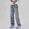 Heren Jeans American Ins High Street Tooling Heren Losse Rechte Buis Daddy Broek Trendy Merk Retro Drop Feeling