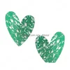 Stud Simple Love Heart Oree Oreen Colorf Metal Spray Paint Boucles d'oreilles Boucles d'oreilles