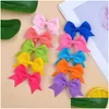 Hair Accessories Solid Grosgrain Ribbon Bows With Clips Girl Boutique Handmade Bowknot Baby Kids Drop Delivery Maternity Dhkpg