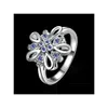 Z bocznymi kamieniami koniczyna geometria kwiatów niebieska kamień szlachetny 925 Pierścienie sier GTGR13 Wysokiej jakości szterling Ring 10 sztuk mieszany w stylu DHEXB