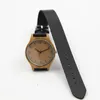 Wristwatches Natural Retro Bamboo Wooden Watch For Women's Gift With Long Genuine Leather Straps Round Janpen Quartz Movement