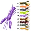 Baits lokt 4 stuks/batch gekrulde worm zacht 80 mm 5,5 g armatuur wobbler kunstmatige garnalengeur met zout rubberen bas vissen aas zwempak 9 kleuren p230525