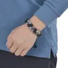 Fashion 10mm Beads Braided Bracelets Natural Black Frosted Beads Bracelet for Men Jewelry Gift Pulsera Hombre