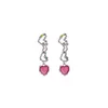 Dangle Earrings U-Magical Sweet Cute Hollow Out Love Heart Long Tassel Earings for Women Fashion CZ Zirconia Metal Jewellery