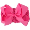 Hair Accessories Arrival Large 5" Ribbon Bows Headband Wide Mesh Bands Handmade Baby Girls Fashion Accesorios