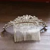 Hair Clips 1PC Silver Color Tiaras Crowns Wedding Bride Party Crystal Diadems Rhinestone Head Ornaments Fashion Accessories Jewelry