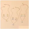 Pendientes Collar Mariposa Collares Pendientes Conjuntos de joyas Gsfs024 Moda Mujer Regalo Conjunto Entrega directa Dhndm