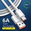 6A 66W USB Type C Szybki kabel telefoniczny dla Huawei Samsung Honor Oppo Xiaomi X 11 13 Android Telefony Szybkie ładowanie kabli ładowarki USB C