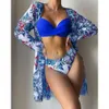 2023 Women Swimsuit Vintage Retro Bikini Three Piece Sunscreen Beach Vacation Swimming Split Set