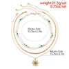 Подвесные ожерелья винтажные контрастные цвета личности глазное жемчужное ожерелье национальное ветер Солнечное бирюзовое для женщин