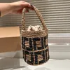 Bolsa de moda de moda de praia em forma de barril em forma de palha Tootes de moda de alta qualidade Bola de verão Bolsa de luxo clássica Compra de grande capacidade