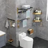 Set di accessori per il bagno Kit di accessori per il bagno Porta asciugamani Set completo Scaffali moderni Appendiabiti Accessori per la casa di lusso Forniture per la casa in oro nero