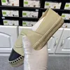 Vårmärke Designer Dam Espadrilles Skor Äkta Läder Dam Slip On Bekväma platta fiskarskor Loafers Hampa Canvas Fritidsskor Storlek 35--42