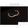 Bracelet Earrings Necklace Wavy Line Geometry Jewelry Sets White Gemstone Bracelet Rings 18K Gold Family Of Four Gtomks012 Drop De Dhdxq
