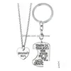 Pendanthalsband Gift Girl Stole Heart Mommy Daddy Series Mother S Day Father Necklace Key Chain WFN017 med Mix Order 1Setis2 Drop Dhoyu