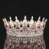 Andra modetillbehör Crystal Crown Tiara Bridal Hair Accessories Rhinestone Crystal Round Crown Hair Jewelry for Women Queen Party Crown Tiaras GI J230525