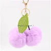 Key Rings Cute Fluffy Faux Rabbit Fur Ball Pompom Keychain Cherry Gold Chain Pom Keyring Bag Charms Wedding Trinket Drop Delivery Jew Dhtgy