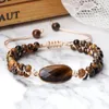 Strand Nature Tiger Eye Stone Armband For Women Men Charm Handmade Double Flätad Tibetan Buddha Arvband Fashion Yoga Jewelry Gift