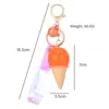 Nyckelringar Nya harts Luminescent Cone Glass Girl Bag Pene Par Small Gift Keychain Accessories G230525