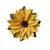 Flores decorativas Girasol Guirnalda Decoración Guirnalda artificial Colgante de pared Girasoles Adorno para casa de campo Tela Puerta Decoración 20 Z4C0