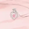 Pendentif Colliers Coeur Pour Femmes Coquette Rose Cristal Esthétique Collier De Luxe Exquis Cadeau 2023 En Bijoux En Gros