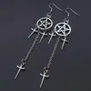 Pentagramma Spade Orecchini Argento Placcato Huggie Hoops Ciondola Gioielli Witchy Pagan Wiccan Tarocchi Gotico Emo Regalo Delle Donne