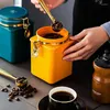 Förvaringsflaskor kaffebanan lufttät behållare för bönor mark te sockernötter bärbart burk hemkök
