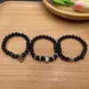 Bangle Standard Mature Men Bracelet Fashion Natural Volcanic Lava Stone Beaded Leopard Head Bracelets Religious Pray Meditation Jewelry