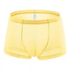 Underpants Mesh Transparent Boxer Ultra-thin Summer Mens Briefs Sexy Breathable Underwear Panties Male Trunks Cueca Shorts