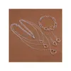 Bracelet Earrings Necklace Same Price Mixed Style Womens Sterling Sier Jewelry Sets Fashion 925 Bracelet Earring Set Gts50 Drop De Dh5Ia
