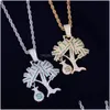 Pendant Necklaces Hip Hop Gold Sier Color Cubic Zircon Us Dollar Money Tree Necklace For Men Iced Out Bling Jewelry Gifts Drop Deliv Dhdpc