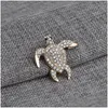 Pins Brooches Arrival Cute Little Sea Turtle Crystal Brooch Tortoise Pins Christmas Gift Jewelry Drop Delivery Dhafs