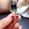 Stud Earrings Gift Real And Natural Ruby Earring Gemstone Jewelry 925 Sterling Silver For Women Party Ring