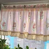 Curtain European Pastoral Blue Cotton Kitchen Short Cupboard/Shelf Dust-proof Decorative Partition