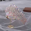 Outros acessórios de moda concurso de qualidade rosa cocar de coroa de nupcial real rainha grande água gota de cristal tiaras diadema de casamento jóias acessador j230525