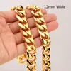 Chains 12/15/17mm Wide Mens Necklace High Quality 316L Stainless Steel Curb Cuban Link Chain Jewelry Gift 7-40inch