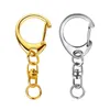 10 PCS مفتاح حلقة مع سلسلة D SNAP SNAP SPLING HOOP SPLISE -Cheychain Metal Key Ring Hardware مع حلقة القفزة المفتوحة 8 مم وموصل