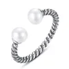 Brand Vintage Freshwater Pearl s925 Sterling Silver Open Ring Women Fashion Temperament Ring Charm Female Sexy High end Ring Wedding Party Jewelry Gift Souvenir