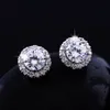 Boucles d'oreilles plaquées or blanc 18 carats Best Friends pour femmes, gros diamant, Zircon blanc, nouvelle collection 2023