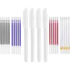 Stylos Gel 102Pcs / Set Haute Température Disparaissant Effaçable Gel Stylo Recharge Textile Tissu Marqueur Stylos Chaleur Couture PU Cuir Couture 230525