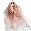 Scarves Fix Rhinestone Silk Scarf Wool Embroidered Mulberry Floral Decorative Crystal Long Shawl